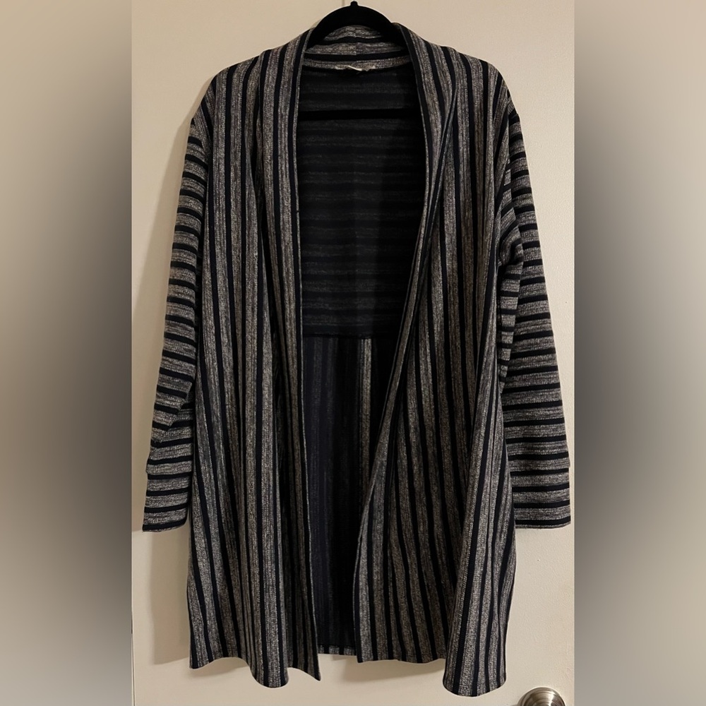 Simply Noelle Striped Open Front Cardigan – Size L/XL